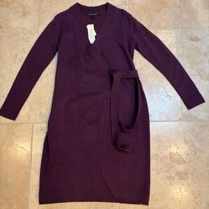 Banana Republic Purple Wrap Sweater Dress- NWT